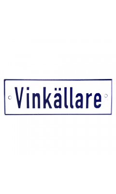 Emaljskylt Vinkällare vit - blå 15 x 5 cm modell 1-4 Emaljskylt Vinkällare vit - blå 15 x 5 cm modell 1-4