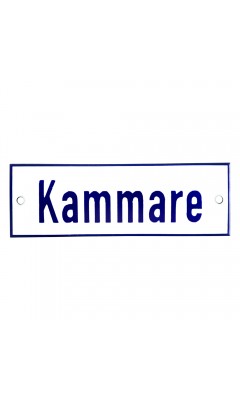 Emaljskylt Kammare vit - blå 15 x 5 cm modell 1-4 Emaljskylt Kammare vit - blå 15 x 5 cm modell 1-4