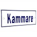 Emaljskylt Kammare vit - blå 15 x 5 cm modell 1-4