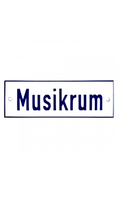 Emaljskylt Musikrum vit - blå 15 x 5 cm modell 1-4 Emaljskylt Musikrum vit - blå 15 x 5 cm modell 1-4