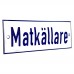 Emaljskylt Matkällare vit - blå 15 x 5 cm modell 1-4