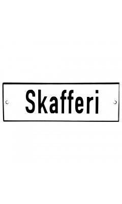 Emaljskylt Skafferi vit - svart 15 x 5 cm modell 2-4 Emaljskylt Skafferi vit - svart 15 x 5 cm modell 2-4