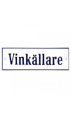 Emaljskylt Vinkällare vit - blå 15 x 5 cm modell 3-4 Emaljskylt Vinkällare vit - blå 15 x 5 cm modell 3-4