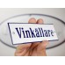 Emaljskylt Vinkällare vit - blå 15 x 5 cm modell 3-4