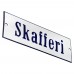 Emaljskylt Skafferi vit - blå 15 x 5 cm modell 3-4 Emaljskylt Skafferi vit - blå 15 x 5 cm modell 3-4