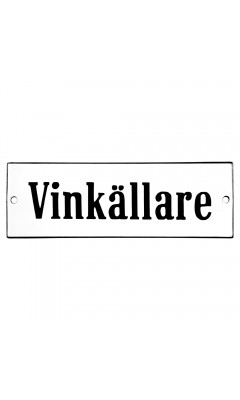 Emaljskylt Vinkällare vit - svart 15 x 5 cm modell 4-4 Emaljskylt Vinkällare vit - svart 15 x 5 cm modell 4-4