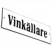 Emaljskylt Vinkällare vit - svart 15 x 5 cm modell 4-4