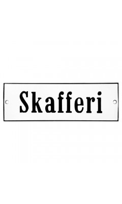Emaljskylt Skafferi vit - svart 15 x 5 cm modell 4-4 Emaljskylt Skafferi vit - svart 15 x 5 cm modell 4-4