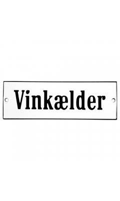 Emaljskylt Vinkælder vit - svart 15 x 5 cm modell 4-4 Emaljskylt Vinkælder vit - svart 15 x 5 cm modell 4-4