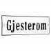 Emaljskylt Gjesterom vit - svart 15 x 5 cm modell 4-4