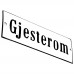 Emaljskylt Gjesterom vit - svart 15 x 5 cm modell 4-4