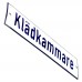 Emaljskylt Klädkammare vit - blå 20 x 5 cm modell 1-4
