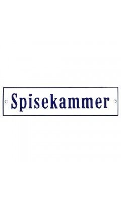 Emaljskylt Spisekammer vit - blå 20 x 5 cm modell 3-4 Emaljskylt Spisekammer vit - blå 20 x 5 cm modell 3-4