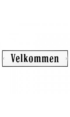Emaljskylt Velkommen vit - svart 20 x 5 cm modell 4-4 Emaljskylt Velkommen vit - svart 20 x 5 cm modell 4-4