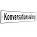 Emaljskylt Konversationssalong vit - svart 28 x 5 cm modell 2-4