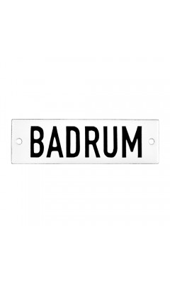 Emaljskylt BADRUM vit - svart 10 x 3 cm modell 20-4 Emaljskylt BADRUM vit - svart 10 x 3 cm modell 20-4