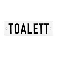 Emaljskylt TOALETT vit - svart 10 x 3 cm modell 20-4