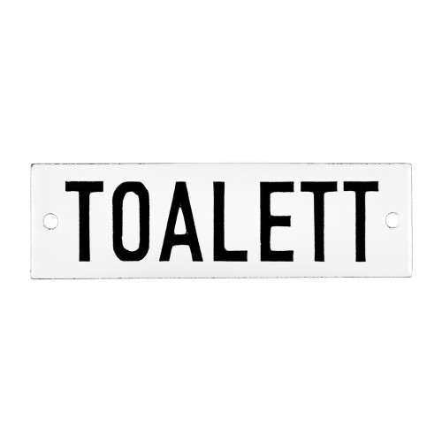 Emaljskylt TOALETT vit - svart 10 x 3 cm modell 20-4 Emaljskylt TOALETT vit - svart 10 x 3 cm modell 20-4