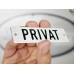Emaljskylt PRIVAT vit - svart 10 x 3 cm modell 20-4 Emaljskylt PRIVAT vit - svart 10 x 3 cm modell 20-4