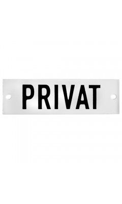 Emaljskylt PRIVAT vit - svart 10 x 3 cm modell 20-4 Emaljskylt PRIVAT vit - svart 10 x 3 cm modell 20-4
