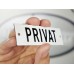 Emaljskylt PRIVAT vit - svart 10 x 3 cm modell 20-4 Emaljskylt PRIVAT vit - svart 10 x 3 cm modell 20-4