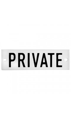 Emaljskylt PRIVATE vit - svart 10 x 3 cm modell 20-4 Emaljskylt PRIVATE vit - svart 10 x 3 cm modell 20-4