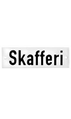 Emaljskylt Skafferi vit - svart 10 x 3 cm modell 20-4 Emaljskylt Skafferi vit - svart 10 x 3 cm modell 20-4