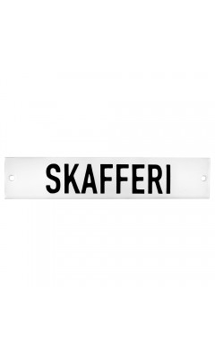 Emaljskylt SKAFFERI vit - svart 15 x 3 cm modell 20-4 Emaljskylt SKAFFERI vit - svart 15 x 3 cm modell 20-4