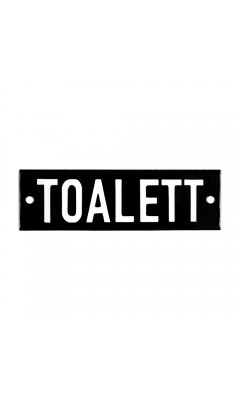 Emaljskylt TOALETT svart - vit 10 x 3 cm modell 21-4 Emaljskylt TOALETT svart - vit 10 x 3 cm modell 21-4