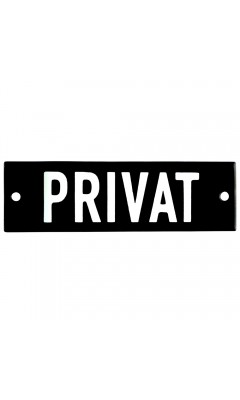 Emaljskylt PRIVAT svart - vit 10 x 3 cm modell 21-4 Emaljskylt PRIVAT svart - vit 10 x 3 cm modell 21-4