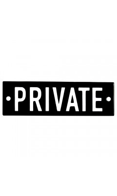 Emaljskylt PRIVATE svart - vit 10 x 3 cm modell 21-4 Emaljskylt PRIVATE svart - vit 10 x 3 cm modell 21-4