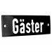 Emaljskylt Gäster svart - vit 10 x 3 cm modell 21-4 Emaljskylt Gäster svart - vit 10 x 3 cm modell 21-4