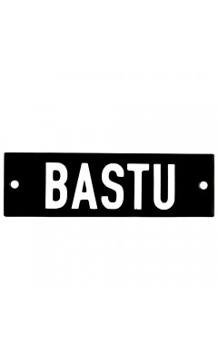 Emaljskylt BASTU svart - vit 10 x 3 cm modell 21-4 Emaljskylt BASTU svart - vit 10 x 3 cm modell 21-4