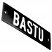 Emaljskylt BASTU svart - vit 10 x 3 cm modell 21-4