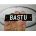 Emaljskylt BASTU svart - vit 10 x 3 cm modell 21-4
