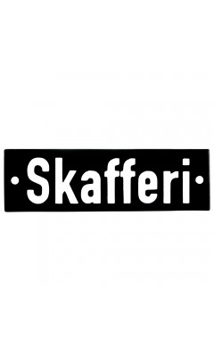 Emaljskylt Skafferi svart - vit 10 x 3 cm modell 21-4 Emaljskylt Skafferi svart - vit 10 x 3 cm modell 21-4
