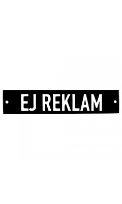 Emaljskylt EJ REKLAM svart - vit 15 x 3 cm modell 21-4 Emaljskylt EJ REKLAM svart - vit 15 x 3 cm modell 21-4