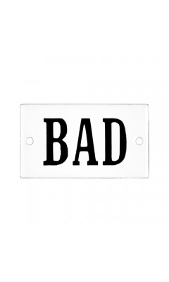 Emaljskylt BAD vit - svart 7 x 4 cm modell 22-4 Emaljskylt BAD vit - svart 7 x 4 cm modell 22-4