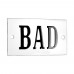 Emaljskylt BAD vit - svart 7 x 4 cm modell 22-4 Emaljskylt BAD vit - svart 7 x 4 cm modell 22-4