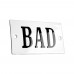 Emaljskylt BAD vit - svart 7 x 4 cm modell 22-4 Emaljskylt BAD vit - svart 7 x 4 cm modell 22-4