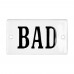 Emaljskylt BAD vit - svart 7 x 4 cm modell 22-4 Emaljskylt BAD vit - svart 7 x 4 cm modell 22-4