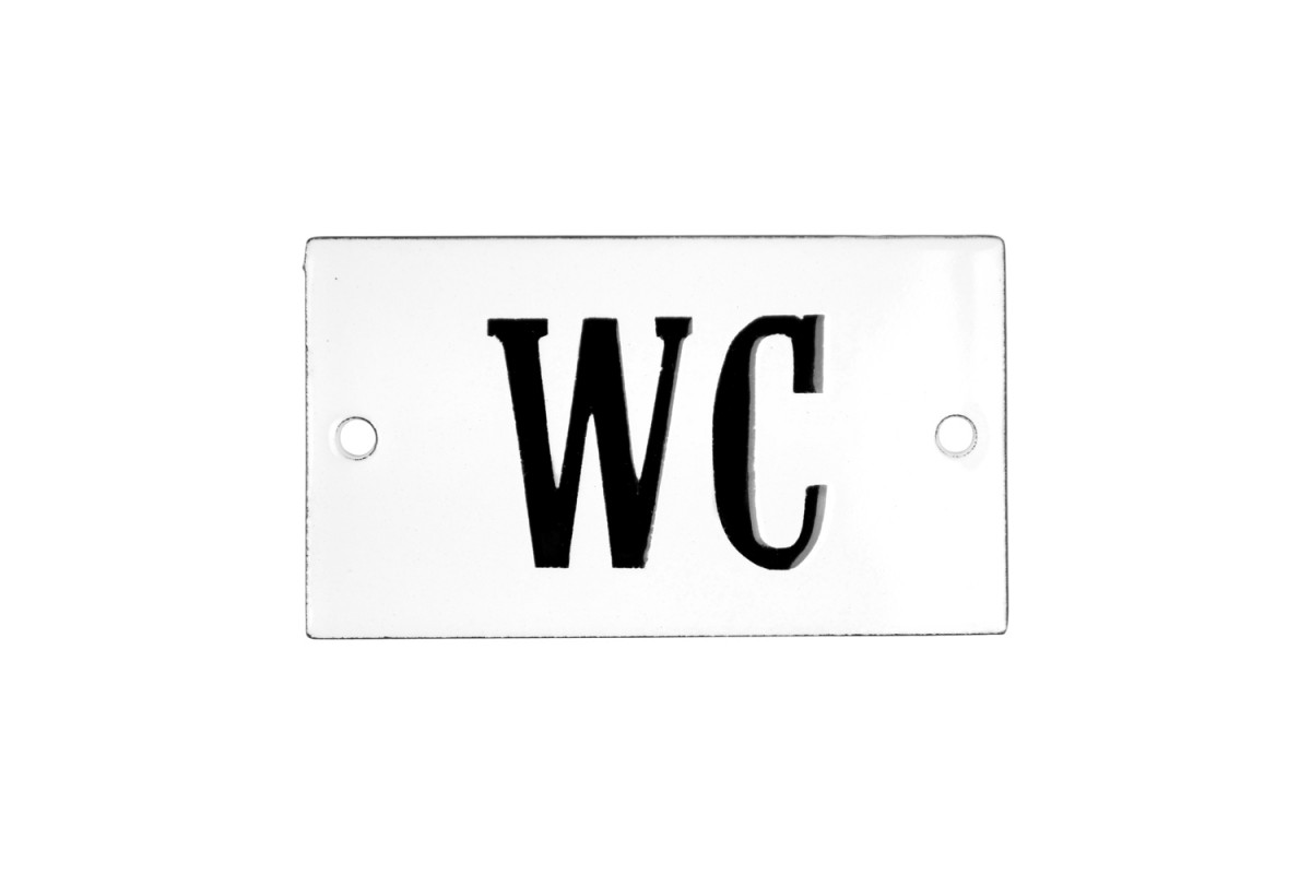 Emaljskylt WC vit - svart 7 x 4 cm modell 22-4 Emaljskylt WC vit - svart 7 x 4 cm modell 22-4