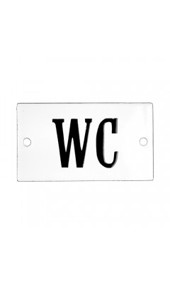Emaljskylt WC vit - svart 7 x 4 cm modell 22-4 Emaljskylt WC vit - svart 7 x 4 cm modell 22-4