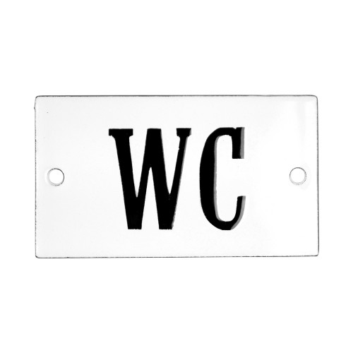 Emaljskylt WC vit - svart 7 x 4 cm modell 22-4