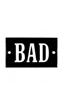 Emaljskylt BAD svart - vit 7 x 4 cm modell 23-4 Emaljskylt BAD svart - vit 7 x 4 cm modell 23-4