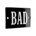 Emaljskylt BAD svart - vit 7 x 4 cm modell 23-4