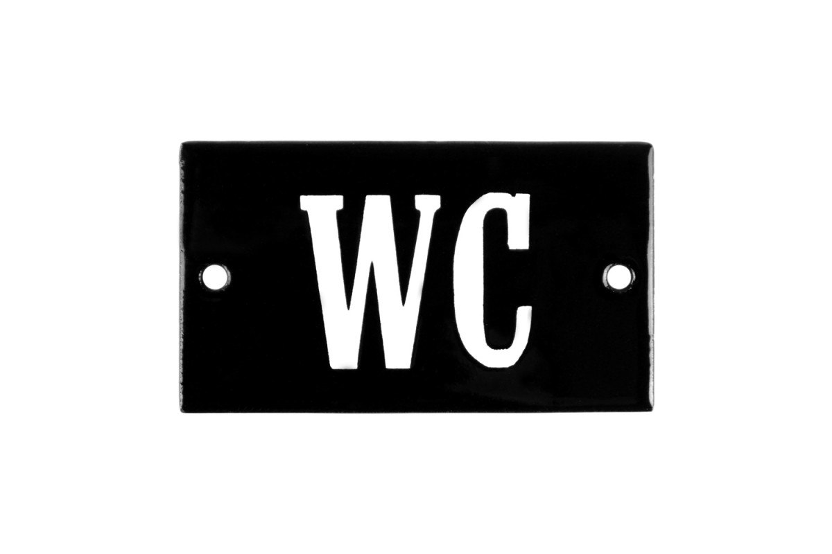Emaljskylt WC svart - vit 7 x 4 cm modell 23-4 Emaljskylt WC svart - vit 7 x 4 cm modell 23-4