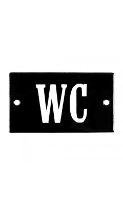Emaljskylt WC svart - vit 7 x 4 cm modell 23-4 Emaljskylt WC svart - vit 7 x 4 cm modell 23-4