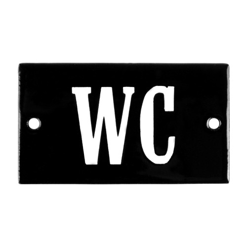 Emaljskylt WC svart - vit 7 x 4 cm modell 23-4