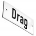 Emaljskylt Drag vit - svart 7 x 3 cm modell 20-4 Emaljskylt Drag vit - svart 7 x 3 cm modell 20-4